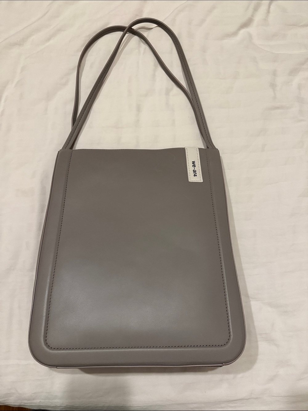 Who What Wear Grey Slim Shoulder Bag- stylish bag that even fits your laptop